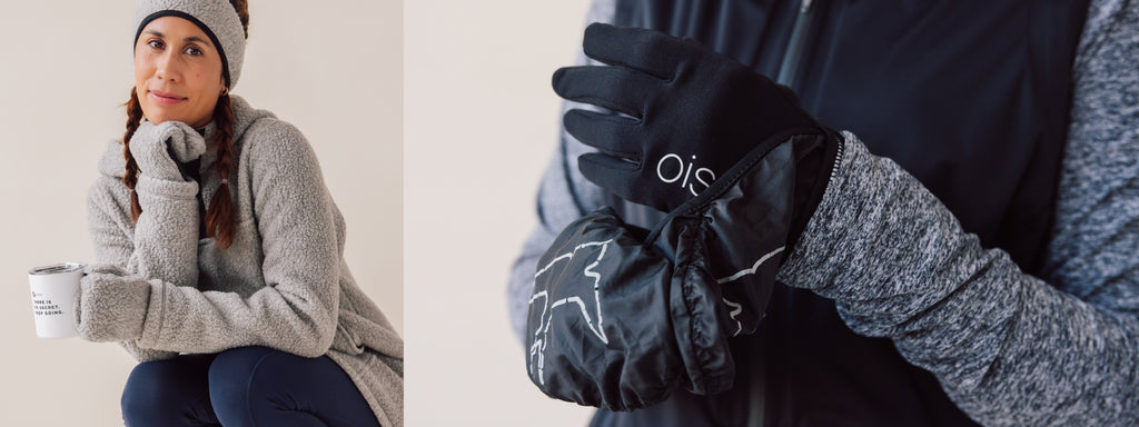Oiselle Women's Running Gloves - Power Move Gloves, Black / SM/MD