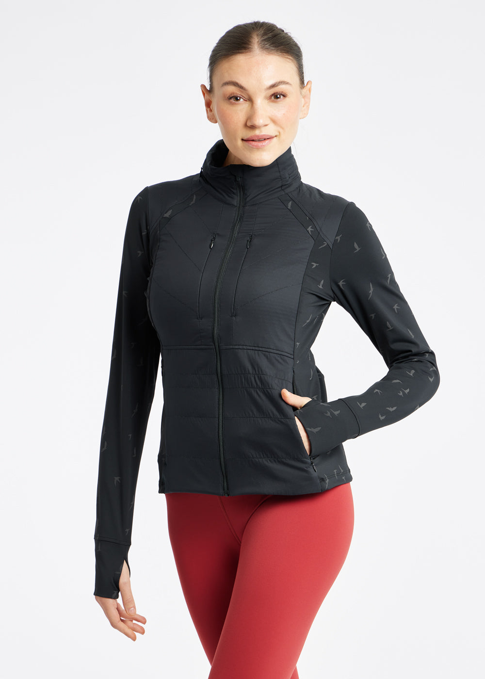 Oiselle big stripe mock neck deals