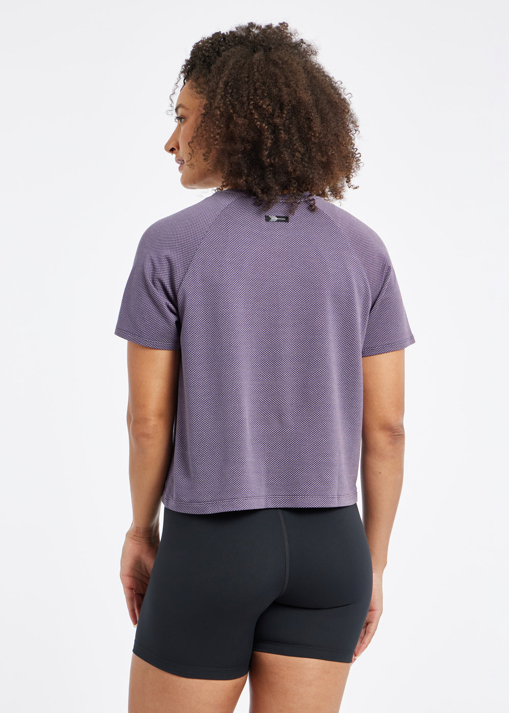 Flyout Boxy Short Sleeve in Twilight Purple, back view