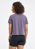 Flyout Boxy Short Sleeve in Twilight Purple, back view