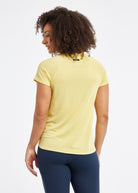 Flyout Short Sleeve in Saffron Yellow, back view