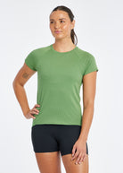 Flyout Short Sleeve in Green, front view