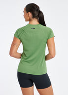 Flyout Short Sleeve in Green, back view