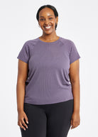 Flyout Short Sleeve in Twilight Purple, front