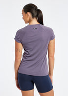 Flyout Short Sleeve in Twilight Purple, back view