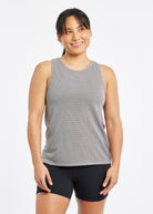 Flyout Trail Running Tank in Black/White, front view