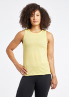 Flyout Trail Running Tank in Saffron Yellow, front view