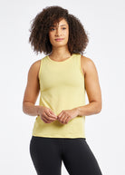 Flyout Trail Running Tank in Saffron Yellow, front