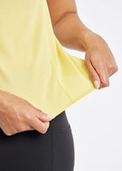 Flyout Trail Running Tank in Saffron Yellow, detail view