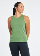 Flyout Trail Running Tank in green, front view