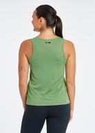 Flyout Trail Running Tank in green, back view