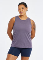 Flyout Trail Running Tank in Twilight Purple, front view