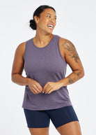 Flyout Trail Running Tank in Twilight Purple, front