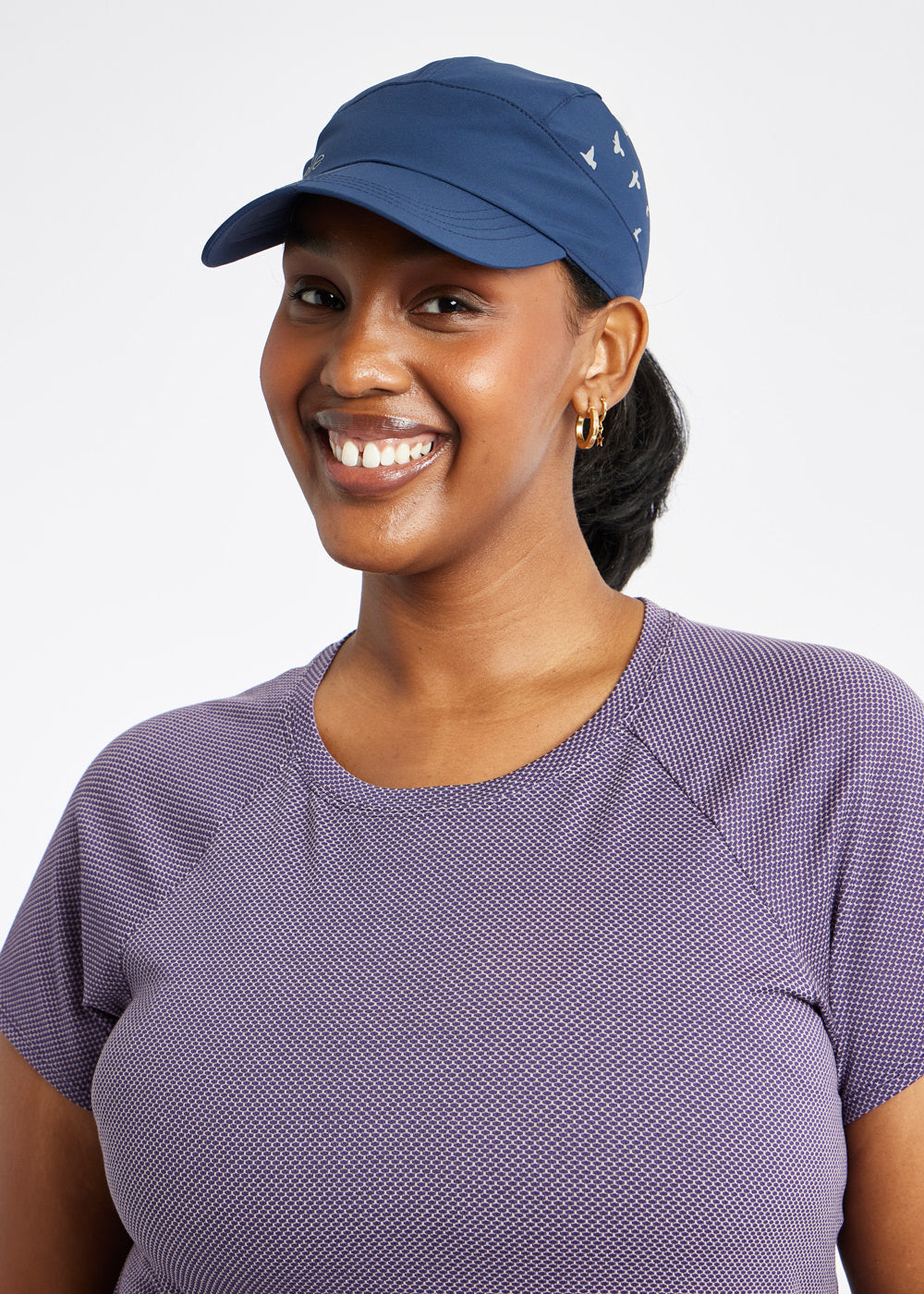 Foldable Roga Running Cap in Ink Blue, view 1