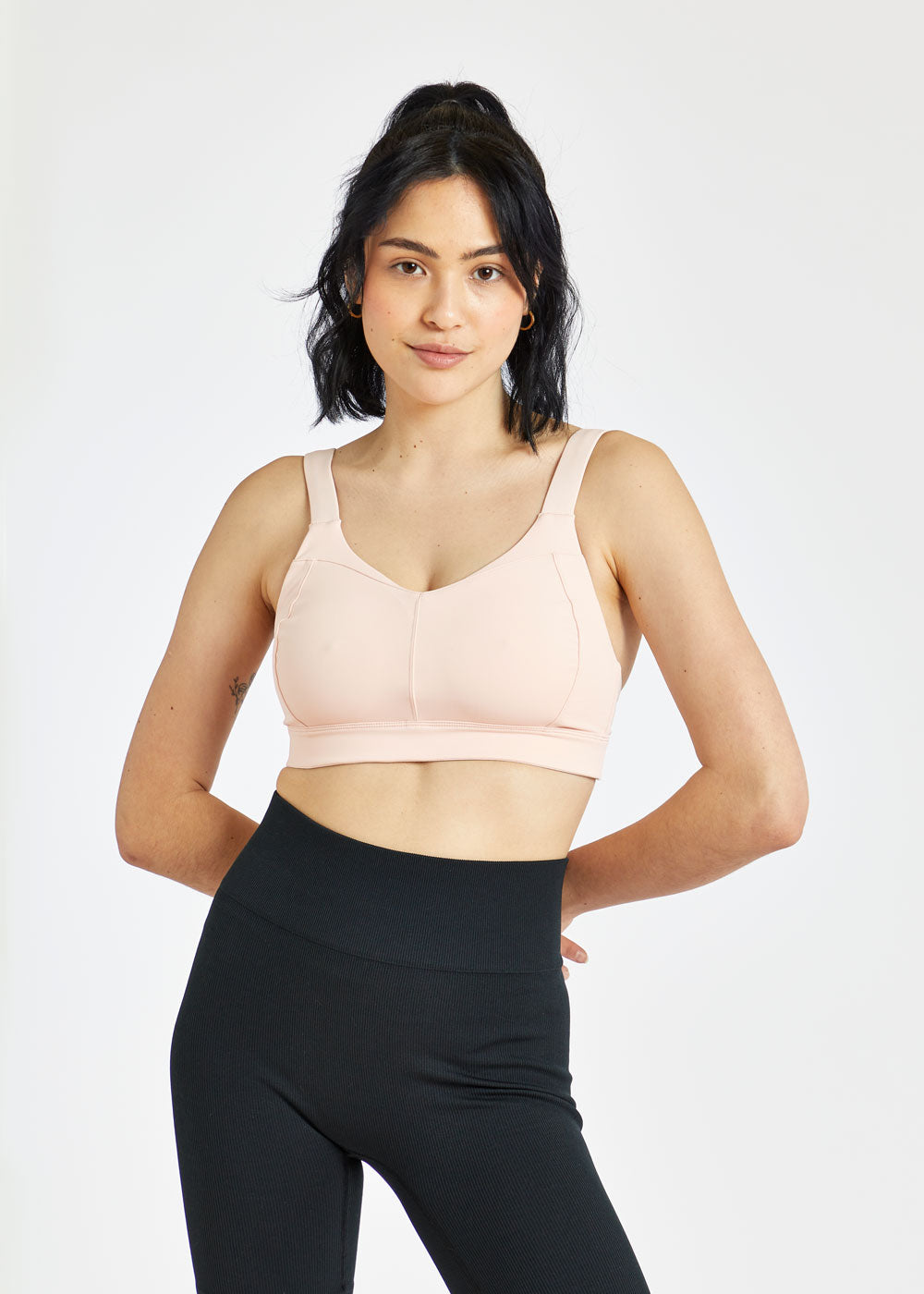 Women's Crossback Low Sports Bra - Pink/White - The Athlete's Foot